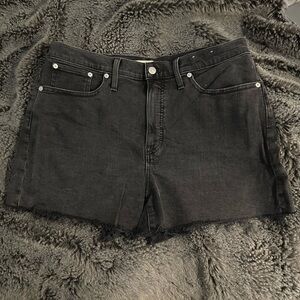 Madewell High Rise Black Denim Shorts